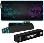 RGB Gaming Mouse Pad Large Extended Desk Mat 35.4x15.7in XXL XXXL Mousepad LED Light Up Keyboard Mat PC Gamer Desk Pad Gaming Accessories Extra Big Mouse Mat for Desk - Phantom Protocol by NexusElite