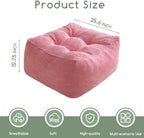 HIGOGOGO Square Stuffed Pouf Ottoman, Corduroy Poufs with Foam Chunk Filling, Furry and Fluffy Pouf Foot Stool Storage Ottoman, 25.6 X 25.6 Floor Poufs Foot Rest for Living Room, Pink - Image 2