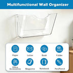SUPEASY Acrylic Wall File Holder, 6 Pack Clear Wall Mounted File Organizer - Image 4