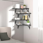 ROMGUAR CRAFT Corner Floating Shelves Wall Mounted Set of 4, Black - Image 7