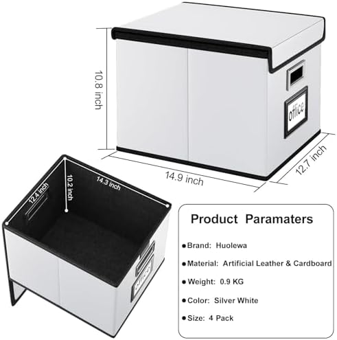 File Organizer Box with Lids, Collapsible File Folder Organizer - Image 5