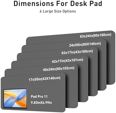 Aothia Faux Leather Desk Mat - Large Mouse Pad, Non-Slip PU Leather Blotter, Waterproof Writing Surface for Office and Home (Grey, 63" x 24") - Image 5