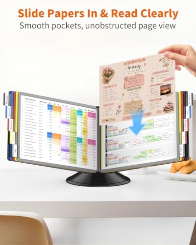 Desk Reference Organizer, Document Display Holder, Colored/Horizontal - Image 7