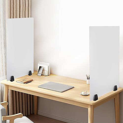 2-Pack Desktop Privacy Panel, 30" W x 18" H Acrylic Desk Divider, Frosted Office Partitions, Clamp-on Protective Desk Shield Board for Offices Schools - Image 3