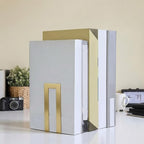 Chunful Metal Bookends, 12 Pcs, Gold, Square - Image 6
