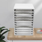 Vertical Desktop Sorter, 11-Layer Stackable Paper Tray for Office Home School Desk Literature Organizer File Holder Document Storage Rack 10.6 * 11.8 * 15.7inch, White - Image 4