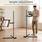 Adjustable Laptop Floor Stand for Bed, Couch, and Standing Desk Use, Large Size (Large) - Image 6