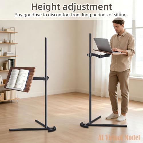 Adjustable Laptop Floor Stand for Bed, Couch, and Standing Desk Use, Large Size (Large) - Image 6