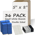 Portable Small White Board 5"x8" for Students, Personal Whiteboard Mini Lightweight Double Sided, Dry Erase Board for Kids Classroom, Individual Lapboards for Teaching with Eraser and Marker (36 Pack) by Unknown