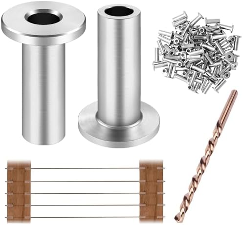 CKE T316 Stainless Steel Protector Sleeve for Cable Railing System, 100 Pack for 1/8" Wire Rope Cable Railing Kit, Protective Sleeve for Wood Posts with Drill Bit, CR01 by CKE