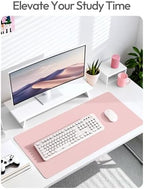 YSAGi Leather Desk Protector, Office Mat, Large Mouse Mat, Non-Slip PU Leather Blotter, Laptop Desk Mat, Waterproof Writing Pad for Office and Home(Light Pink, 63" x 17.2") - Image 7