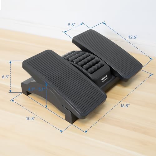 Mount-It! Ergonomic Footrest, Tilt Adjustable Individual Platforms, Height Adjustable Foot Rest with Massage Surface, Under Desk Foot Stool for Office, Leg Support and Improved Posture, Black - Image 6