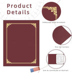 HAUTOCO 50 Packs Certificate Holders, Burgundy Diploma Holders, Document Award Covers Certificate Folders with Gold Foil Border for 8.5x11 Letter Size - Image 3