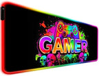 RGB Black Gaming Desk Mat, XL Mouse Pad for Gamer by JIANG100