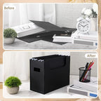 4 Pcs Portable Desktop File, Filing Organizer, Black - Image 3