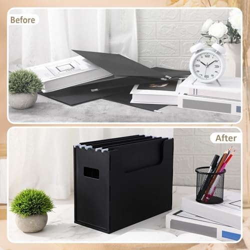 24 Pcs Portable Desktop File, Filing Organizer, Black - Image 4