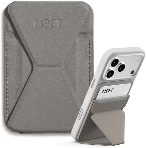 MOFT Magnetic Wallet Stand Compatible with iPhone 17/16/15/14/13/12 Series, Angle Adjustment & Magsafe Compatible MOVAS Phone Stand,Taupe by MOFT