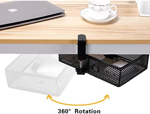 Under Desk Drawer, Clamp on Desk Organizer Hanging Desk Storage Under Table - Image 3