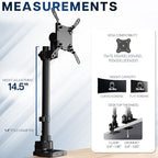 VIVO Clamp-on Single Ultra Wide Monitor Desk Mount, Low Profile Heavy Duty Adjustable Stand for 1 Ultrawide Screen up to 57 inches, 59.4 lbs Capacity, Black, STAND-V157C - Image 4