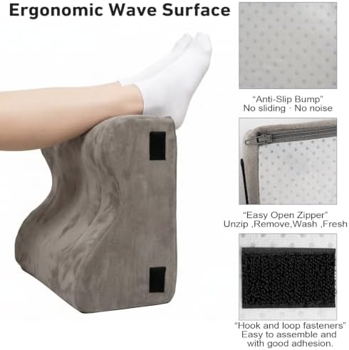 Foot Rest for Under Desk, Ergonomic 3-in-1 Height Adjustable, Non-Slip Base & Washable Cover for Office/Gaming, Gray - Image 6