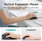 SANWA Wireless Ergonomic Mouse for Large Hands with Wrist Rest, Black - Image 3