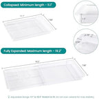 Oubonun Expandable Shallow Vanity Plastic Makeup Drawer Organizers, 2 Pack - Image 2