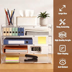 Leffis 5 Tier Large Capacity Acrylic Desk Organizer, Clear Paper Tray - Image 5