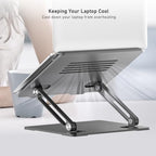 BoYata Laptop Stand, Adjustable Metal Desktop Riser, Up to 15 Inches, Gray - Image 6