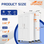 GAIOUS Metal Garage Storage Cabinet with Lock and Wheels, 45.7" Tall Metal Storage Cabinets with Locked Door and 3 Adjustable Shelves, Rolling Tool Cabinet, Utility File Cabinet for Home Office, White - Image 2