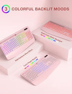 SABLUTE Wireless Keyboard and Mouse Combo, 9 Backlit Effects, RGB, 2.4GHz - Image 2