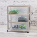 Sterilite Wide 3-Drawer Cart with Wheels, Grey Pumice - Image 2