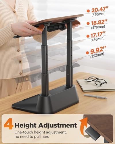 SAIJI Laptop Stand for Desk, Adjustable Standing Desk Riser Up to 20.5" - Image 6