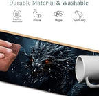4 in 1 Mouse Pad Combo, Large Gaming Mouse Pad + Keyboard Wrist Support + Mouse Wrist Rest + Coaster, Table Pad 31.5 "x 11.8" with Memory Foam Ergonomic Wrist Pad Set, Cool Dark Dragon - Image 7