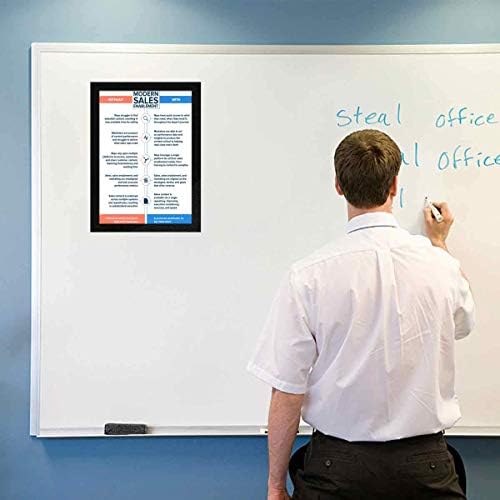 ZHIDIAN Document Sign Holder Pockets with Magnetic Back, Plastic Poster Picture Notice Display Frame for Fridge/Whiteboard/Chalkboard/Cabinet, 8.5 x 11.6 Inches, Black, 12 Pcs - Image 5