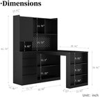 51.6" L Shaped Computer Desk with Drawers for Home Office, Black - Image 2