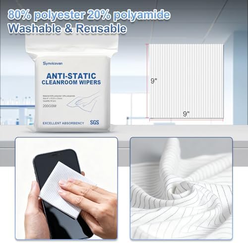 Anti-Static Microfiber cloths 9"x9"(50 Pcs,200GSM) - Image 3