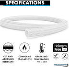 Kable Kontrol Braided Cable Sleeve Split Wrap 1-1/4" 100 Ft - White - Image 2