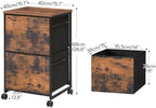 HOOBRO 2 Drawer Mobile File Cabinet, Rolling Printer Stand, Vertical Office Filing Cabinet for Home Office, A4/Letter Size, Nonwovens Drawer, Rustic Brown BF20WJ01 - Image 3