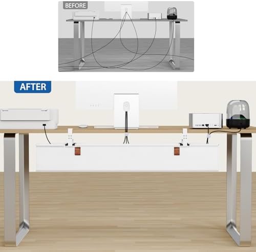 Zilink Under Desk Management Tray Desk Cable Organizer 40 inch, White - Image 6