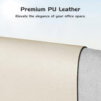 Aothia Leather Desk Pad Protector, Office Desk Mat, Large Mouse Pad, Laptop Desk Pad, Non-Slip PU Leather Desk Blotter, Waterproof Desk Writing Pad for Office and Home (Beige, 55" x 17") - Image 2