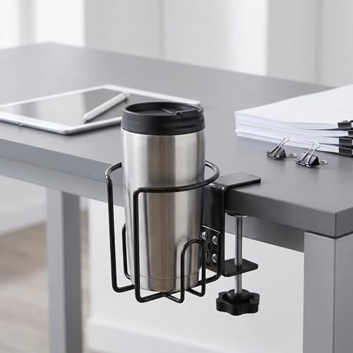 TEHAUX Heavy-Duty Metal Desk Cup Holder Clamp for Large 500ml Cups with Multi-Cup Compatibility, Under Desk Headphone Hanger, for Office and Camping Use - Image 6