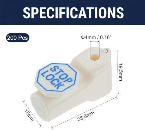 DTGN 200Pcs 4mm Magnetic Peg Hook Locks ABS Plastic, White - Image 2