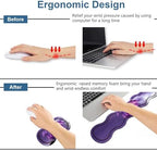 Ergonomic Keyboard Wrist Rest & Mouse Pad Wrist Rest Set, Large XXL Gaming Desk Mat 31.5"x 11.8" with Memory Foam, Easy Typing Pain Relief for Office & Home, Purple Dragon - Image 3