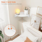 Homode Floating Corner Shelves, Set of 3 Wood Corner Wall Shelves with Wire Hole, 12 Inch Deep Hanging Corner Display Shelf for Living Room, Kitchen, Bedroom, White - Image 5