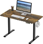 SHW 48-Inch Electric Height Adjustable Sit to Stand Desk, Rustic Brown - Image 4