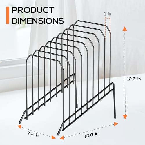 Incline Sorter Desk File Organizer, Metal Desk Magazine Folder Holder with 8-Section Vertical Compartments Rack File Organizer for Office, Home, School - Image 4