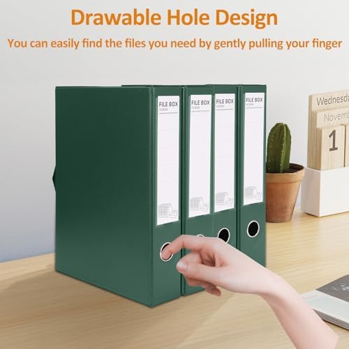 HUA JIE 6 Pack A4 Storage File Boxes Plastic Archives Cases with Clip,Green - Image 7