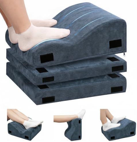 LOCKCURX Under Desk Foot Rest, 3-Level Adjustable Foot Stool (Blue) by LOCKCURX