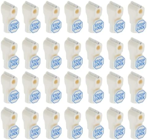 DTGN 150Pcs 6mm Magnetic Peg Hook Locks ABS Plastic, White by DTGN