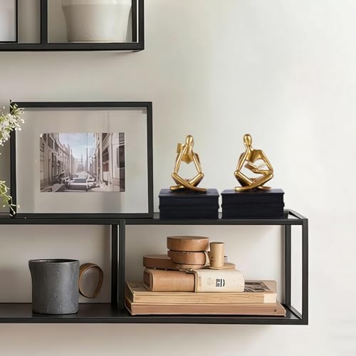 Heavy Duty Book Ends for Shelves, Thinker Bookends Set of 2 Decorative Book Ends for Heavy Books, Modern Unique Shelf Decor for Home Office Living Room Desk - Image 5